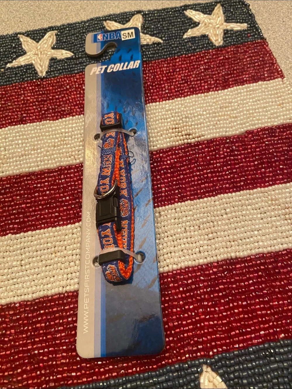 NBA New York Knicks Dog Collar — Blue & Orange